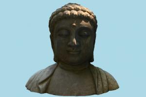 Buddha Head portrait, idol, statue, sculpture, art, stone, marble